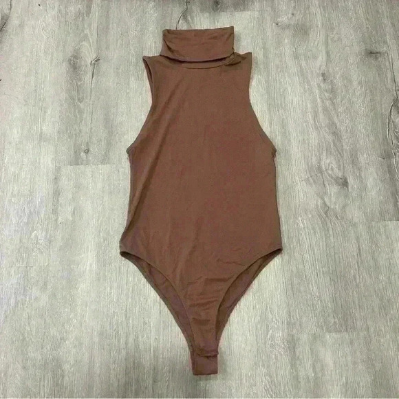 Zara Tops - NWOT Zara Chocolate Brown Turtleneck Tank Bodysuit Women’s Size Small